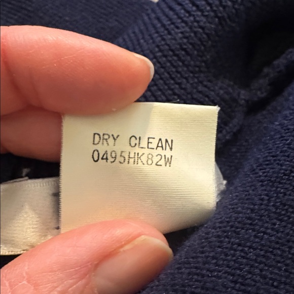 VTG Bleyle 100% Pure Merino Wool Navy Crew Neck LS Sweater Top - Picture 8 of 12